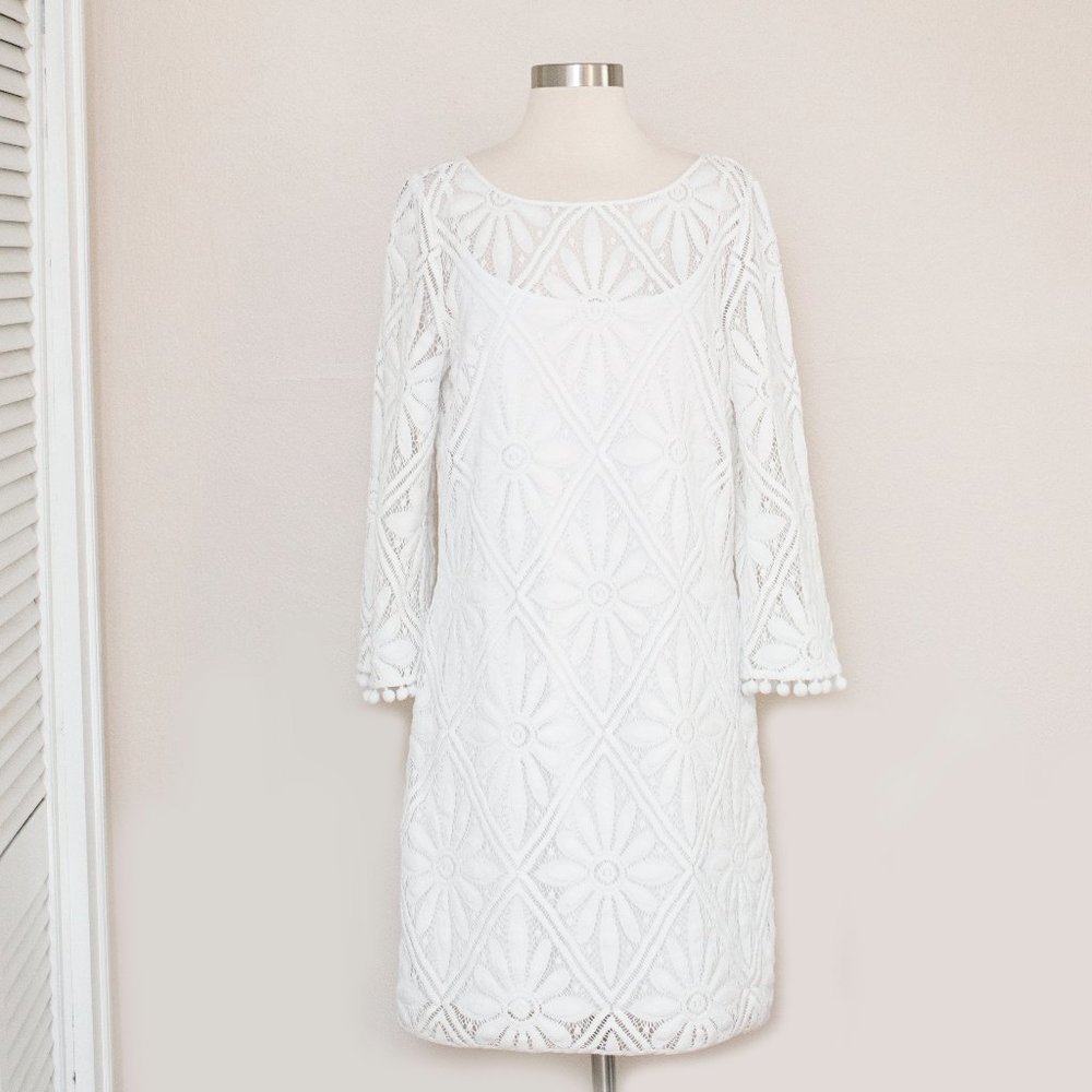 Lilly Pulitzer White Lace Dress - topanga -Large